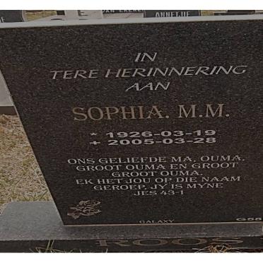ROOS Sophia M.M. 1926-2005