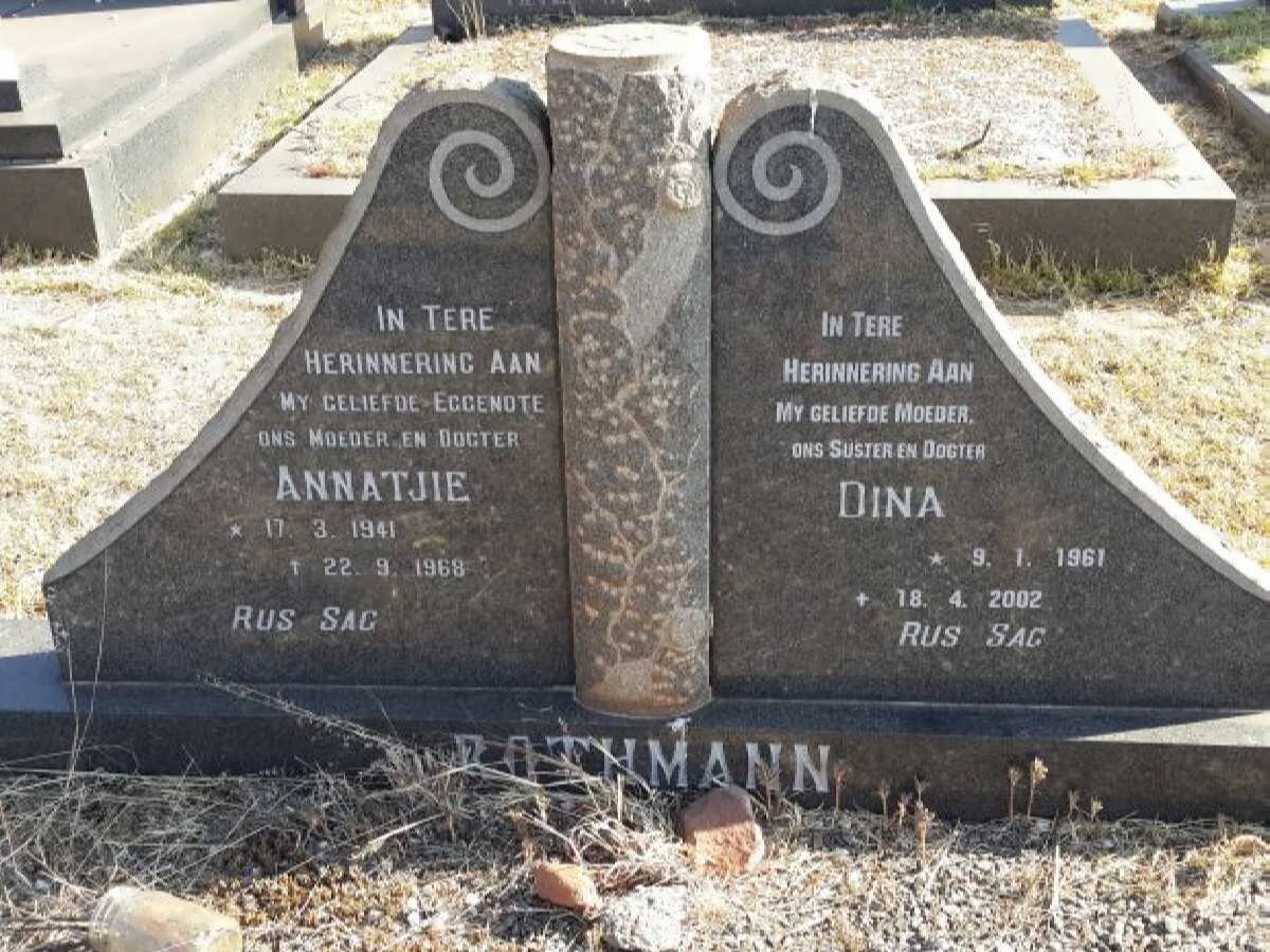 ROTHMANN Annatjie 1941-1968 :: ROTHMANN Dina 1961-2002