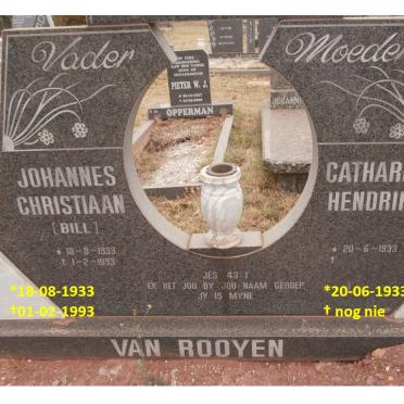 ROOYEN Johannes Christiaan, van 1933-1993 &amp; Catharina Hendrika 1933-