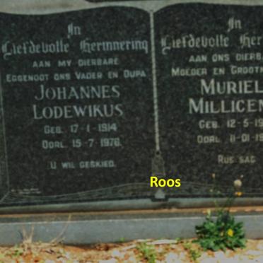 ROOS Johannes Lodewikus 1914-1976 &amp; Muriel Millicent 1917-1987