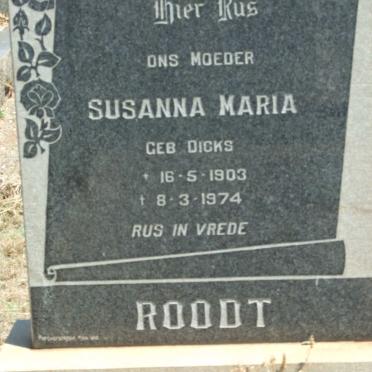 ROODT Susanna Maria nee DICKS 1903-1974