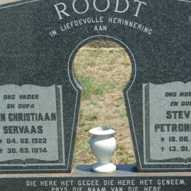ROODT Jan Christiaan Servaas 1922-1974 &amp; Steven Petronella 1929-1995