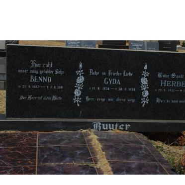 RUYTER Herbert 1932-2000 &amp; Gyda 1934-1998 :: RUYTER Benno 1957-1981