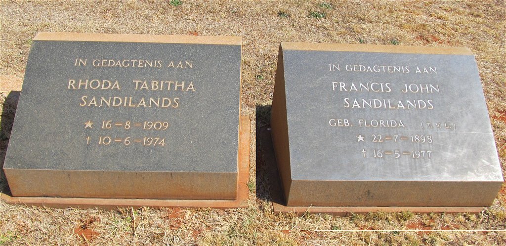 SANDILANDS Francis John 1898-1977 &amp; Rhoda Tabitha 1909-1974