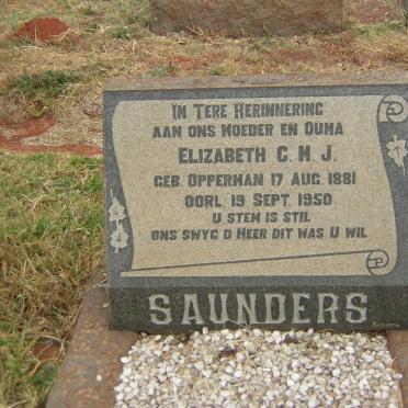 SAUNDERS Elizabeth C.M.J.nee OPPERMAN 1881-1950