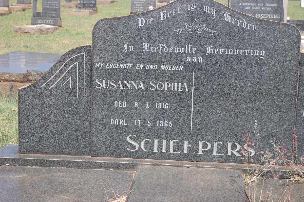 SCHEEPERS Susanna Sophia 1916-1965
