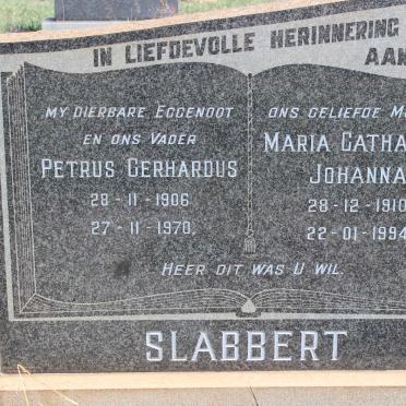 SLABBERT Petrus Gerhardus 1906-1970 &amp; Maria Catharina Johanna 1910-1994