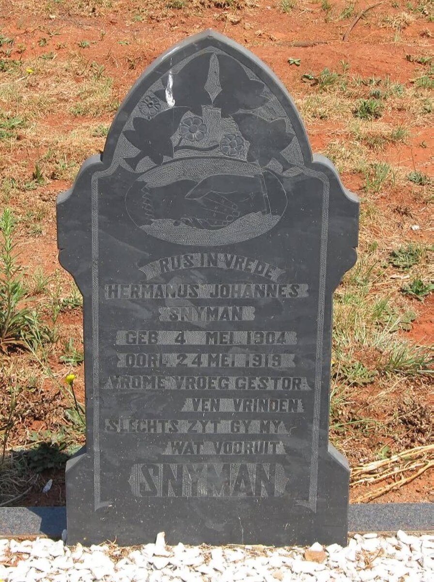 SNYMAN Hermanus Johannes 1904-1919