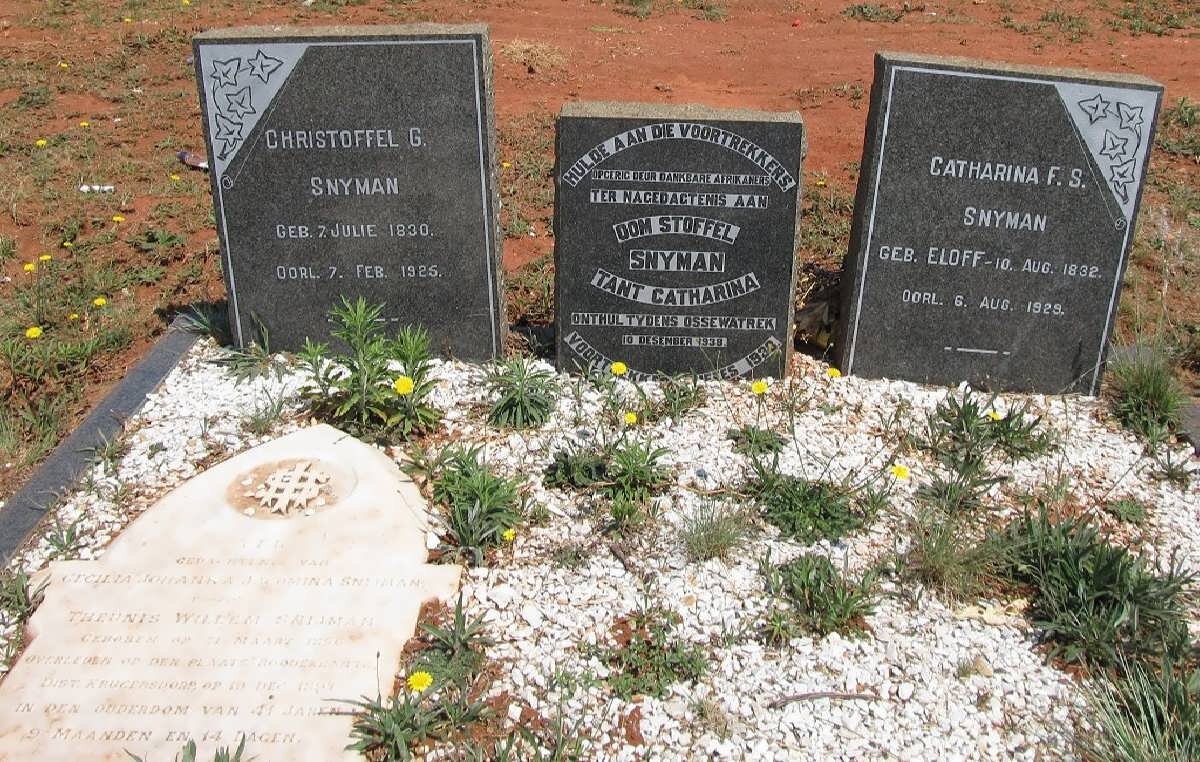 SNYMAN Christoffel G. 1830-1926 &amp; Catharina F.S. ELOFF 1832-1925