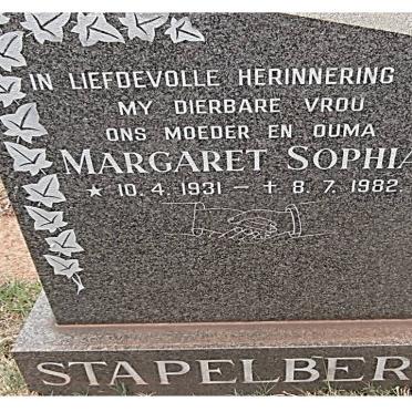 STAPELBERG Margaret Sophia 1931-1982