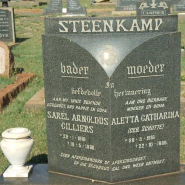 STEENKAMP Sarel Arnoldus Cilliers 1916-1966 &amp; Aletta Catharina SCHUTTE 1916-1966