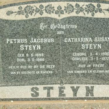 STEYN Petrus Jacobus 1893-1966 &amp; Catharina Susanna 1900-1977