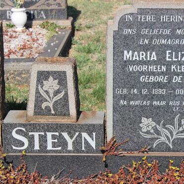 STEYN Maria Elizabeth formerly KLEYNHANS nee DE WET 1893-1980