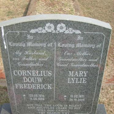 SWART Cornelius Douw Frederick 1914-1969 &amp; Mary Lylie 1921-2005