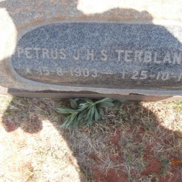 TERBLANCHE J.H.S. 1903-1975