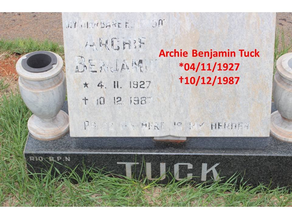 TUCK Archie Benjamin 1927-1987