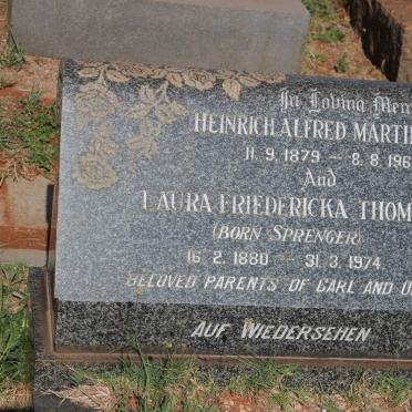 THOMEN Heinrich Alfred Martin 1879-1962 &amp; Laura Friedericka SPRENGER 1880-1974