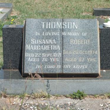 THOMSON Robert -1974 &amp; Susanna Margaretha -1971