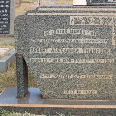 THOMPSON Robert Alexander 1895-1953 &amp; Emily Louisa 1908-1952