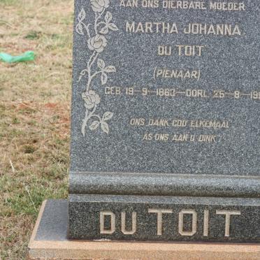 TOIT Martha Johanna, du nee PIENAAR 1863-1953