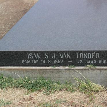 TONDER Isak S.J., van -1952