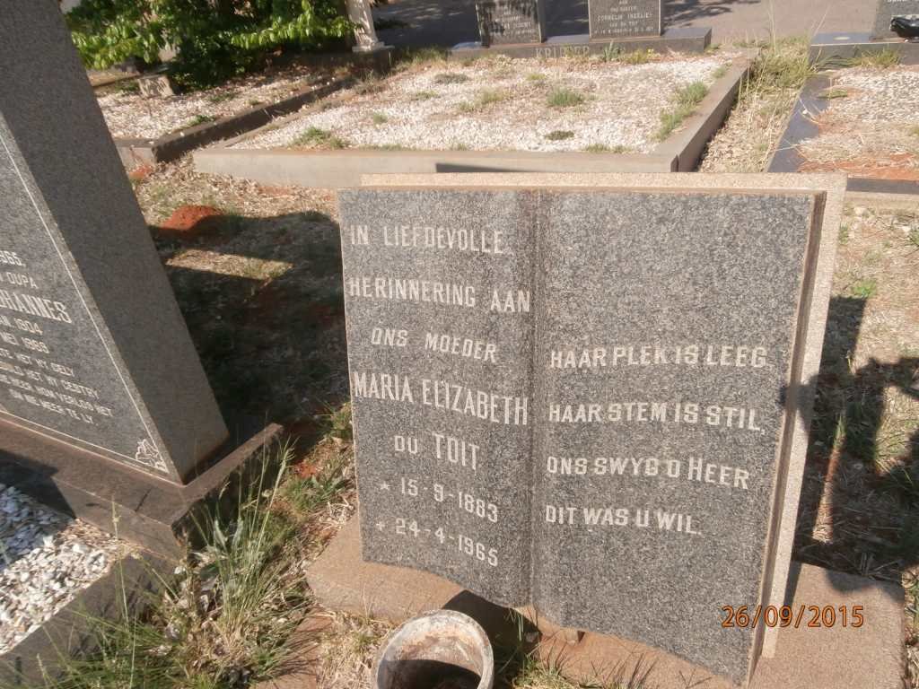 TOIT Maria Elizabeth, du 1883-1965