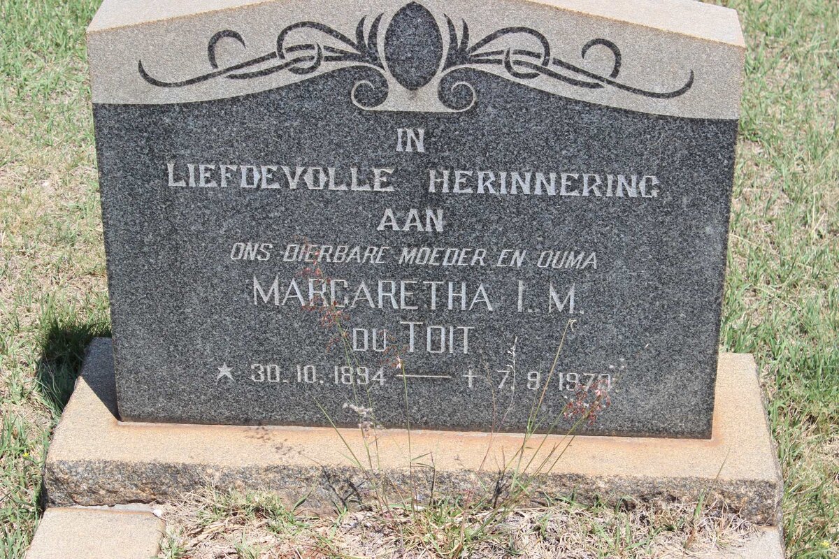 TOIT Margaretha I.M., du 1894-1970