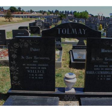 TOLMAY Wallace 1909-1972 &amp; Maria Catharina Elizabeth 1909-1986