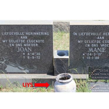 UYS Manie 1927-1986 &amp; Joan 1930-1972