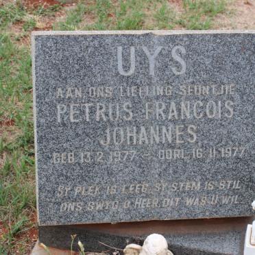 UYS Petrus Francois Johannes 1977-1977
