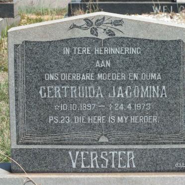 VERSTER Gertruida Jacomina 1897-1973
