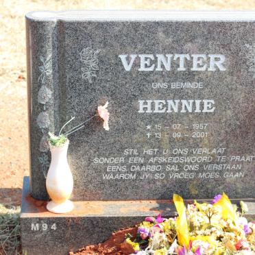 VENTER Hennie 1957-2001