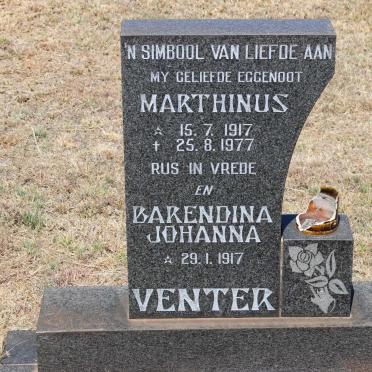 VENTER Marthinus 1917-1977 &amp; Barendina Johanna 1917-