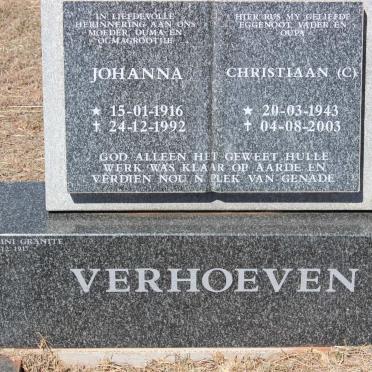 VERHOEVEN Christiaan C. 1943-2003 &amp; Johanna 1916-1992