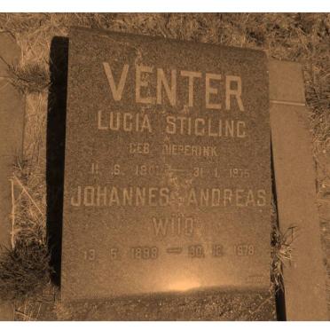 VENTER Johannes Andreas Wiid 1898-1978 &amp; Lucia Stigling DIEPERINK 1901-1975