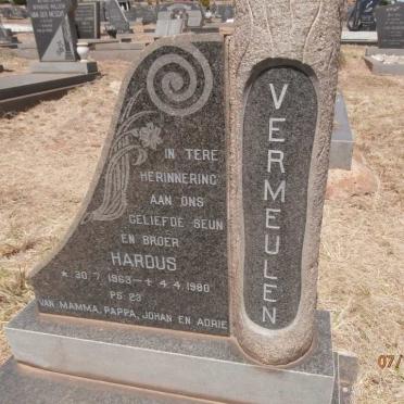 VERMEULEN Hardus 1963-1980
