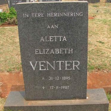 VENTER Aletta Elizabeth 1895-1987
