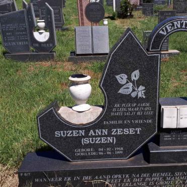 VENTER Gabriel Albert 1965-1999 &amp; Suzen Ann Zeset 1968-1999 :: VENTER Sanet 1992-1999