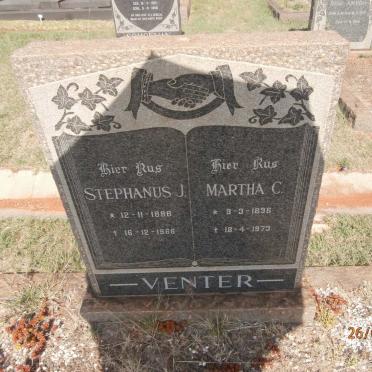 VENTER Stephanus J. 1896-1966 &amp; Martha C. 1896-1973