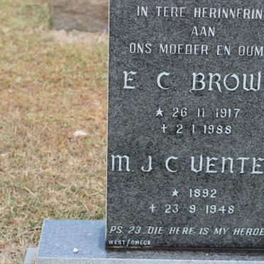 VENTER M.J.C. 1892-1948 :: BROWN E.C. 1917-1988