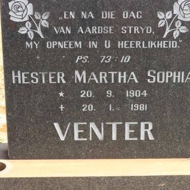 VENTER Hester Martha Sophia 1904-1981