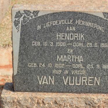 VUUREN Hendrik, van 1906-1961 &amp; Martha 1902-1980