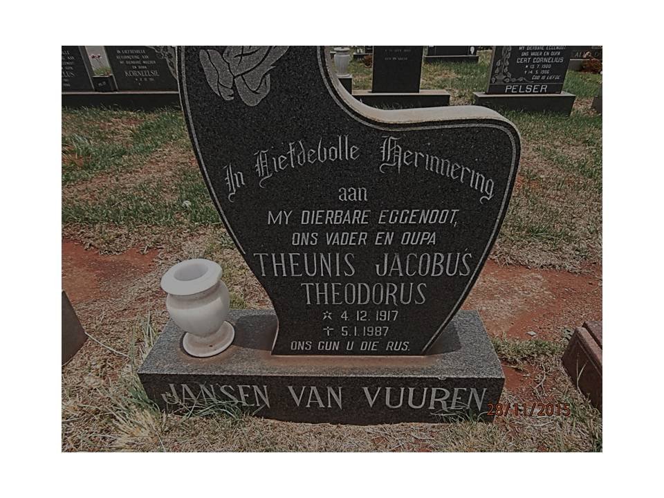 VUUREN Theunis Jacobus Theodorus, Jansen van 1917-1987