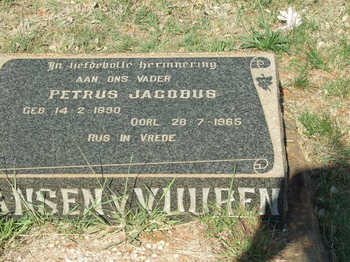 VUUREN Petrus Jacobus, Jansen v. 1890-1965