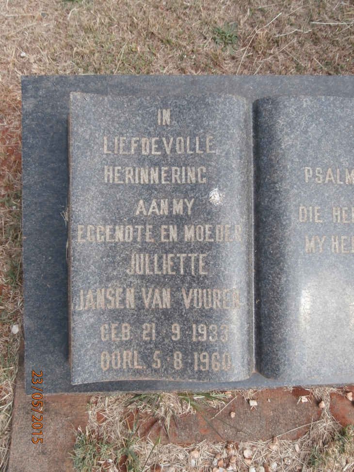 VUUREN Julliette, Jansen van 1933-1960