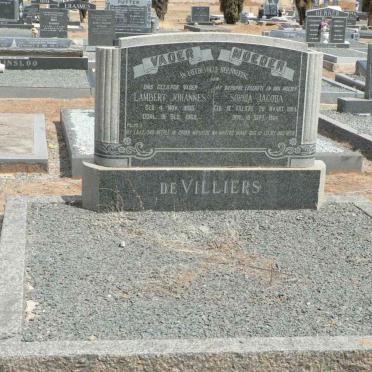 VILLIERS Lambert Johannes, de 1885-1968 &amp; Sophia Jacoba DE VILLIERS 1884-1964