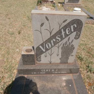 VORSTER Gert H.J. 1892-1969
