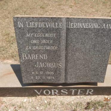 VORSTER Barend Jacobus 1905-1974
