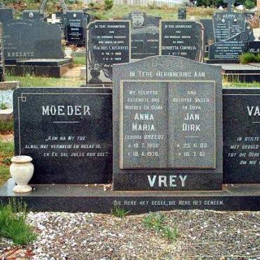 VREY Jan Dirk 1903-1981 &amp; Anna Maria BREEDT 1908-1970