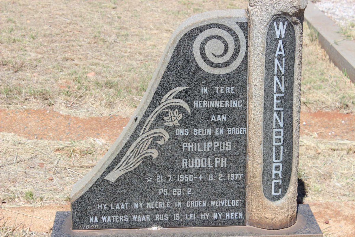 WANNENBURG Philippus Rudolph 1956-1977